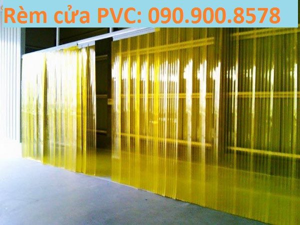 rèm PVC mầu vàng